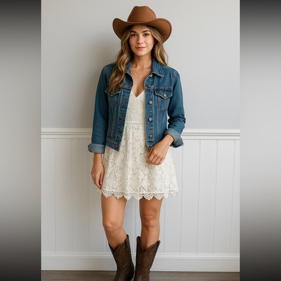 Hollister, White crochet skater dress size medium - Picture 1 of 5